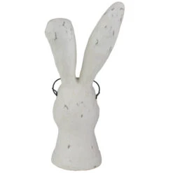 10.75" White Bunny Rabbit Head Statue With Glasses -Ornaments Store raz 4011105 2 75045.1588411415