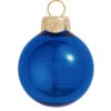 12ct Cobalt Blue Shiny Glass Christmas Ball Ornaments 2.75" (70mm)