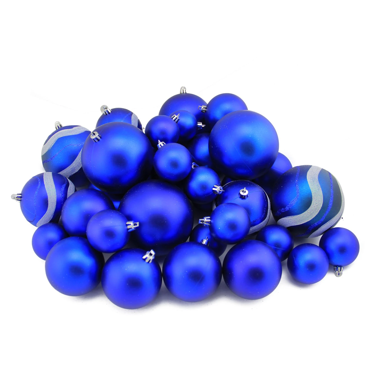 Northlight 39ct Royal Blue Shatterproof 2-Finish Christmas Ball Ornaments 4" (100mm) 3 Northlight 39ct Royal Blue Shatterproof 2-Finish Christmas Ball Ornaments 4" (100mm)