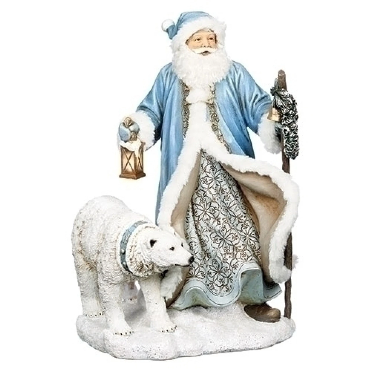 16” Santa And Polar Bear Figure With LED Lantern Battery Operated 3 16” Santa And Polar Bear Figure With LED Lantern Battery Operated