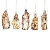 Roman 5-Piece White And Gold Glass Ornament Nativity Set - 5.5"