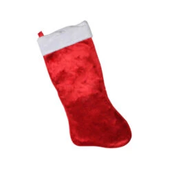 35" Red And White Fold Over Cuff Plush Giant Christmas Stocking