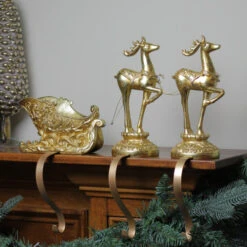 Roman 3-Piece Gold Weathered Reindeer And Sleigh Christmas Stocking Holder 7 Roman 3-Piece Gold Weathered Reindeer And Sleigh Christmas Stocking Holder -Ornaments Store roman20130911 3 99877.1587644281