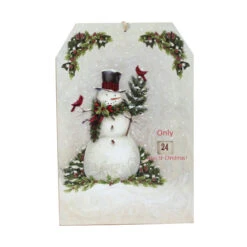 Roman 11.75" White Hanging Snowman And Cardinal Advent Christmas Calendar