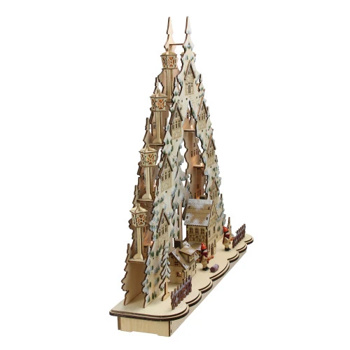Roman 18.75” LED Cut Woodland Town In A Tree Christmas Tabletop Decor 4 Roman 18.75” LED Cut Woodland Town In A Tree Christmas Tabletop Decor - Image 2