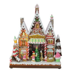 Roman 15” Amusements LED Musical And Animated Gingerbread Store Christmas Tabletop Decoration