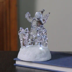Roman 5.25" Prelit Clear Crystal LED Santa Claus With Reindeer Christmas Figure -Ornaments Store roman 32138 3 90874.1588415419
