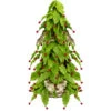 Roman 1.5' Slim Twas Night Red Holly Berry And Leaf Artificial Christmas Cone Tree - Unlit -Ornaments Store roman 35384 19845.1595892319