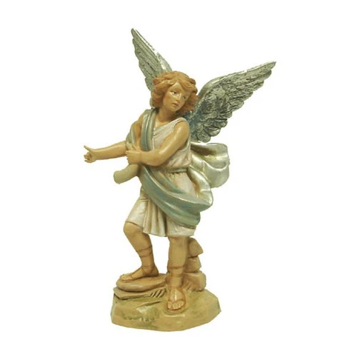 Roman 5.75" Blue And Cream White Hand Painted Raphael Angel Nativity Figurine 4 Roman 5.75" Blue And Cream White Hand Painted Raphael Angel Nativity Figurine - Image 2