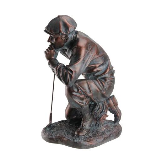 14" Antique Style Kneeling Golfer Outdoor Garden Statue - 28379943 4 14" Antique Style Kneeling Golfer Outdoor Garden Statue - 28379943 - Image 2