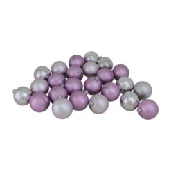 Northlight 24ct Lavender Purple Shatterproof 4-Finish Christmas Ball Ornaments 2.5" (60mm)