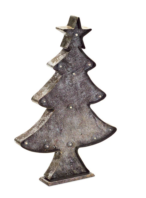 Melrose 19" Rustic Brown And Bronze LED Christmas Tree Tabletop Decor 3 Melrose 19" Rustic Brown And Bronze LED Christmas Tree Tabletop Decor