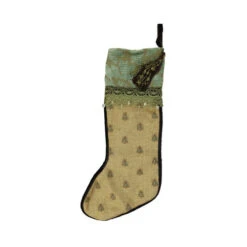 27" Tortilla Brown And Sage Green Embroidered Patina Jacquard Christmas Stocking -Ornaments Store sage xaf13771 3 30439.1599268556