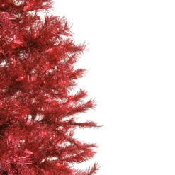 7.5' Pre-Lit Medium Sparkle Ruby Tinsel Artificial Christmas Tree - Red Lights -Ornaments Store santasown sh75rulr 2 97471.1588398018