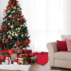 Northlight 48ct Red And Black Zip Up Christmas Ornament Storage Tub -Ornaments Store simple20living20510148 s artwork201 01057.1694533530