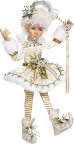 17" White And Gold Mark Roberts Snowella Girl Christmas Elf Figure