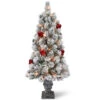 Christmas Central 4’ Pre-Lit Potted Snowy Bristle Pine Artificial Christmas Tree, Clear Lights -Ornaments Store snp7 308 40 88210.1588348967
