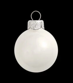 12ct White Shiny Glass Christmas Ball Ornaments 2.75" (70mm)