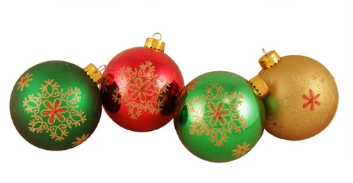 4ct Multi-Color Snowflake Shatterproof 2-Finish Christmas Ball Ornaments 3.25" (80mm) 4 4ct Multi-Color Snowflake Shatterproof 2-Finish Christmas Ball Ornaments 3.25" (80mm) - Image 2