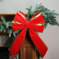 24" Red And Gold Commercial 4 Loop Outdoor Christmas Bow -Ornaments Store stnickschoice 4401p6 18incom 2 34449.1588353542
