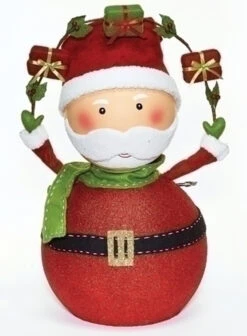 Roman 24" Red And Green Musical Santa Claus With Gifts Christmas Tabletop Figure