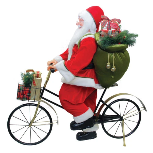 Northlight 42" Traditional Santa Claus Riding A Bicycle Commercial Christmas Decoration 3 Northlight 42" Traditional Santa Claus Riding A Bicycle Commercial Christmas Decoration
