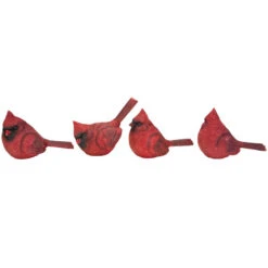 Set Of 4 Large Red Cardinal Bird Figurines 7.25-Inch -Ornaments Store transpac 20u2815 1 40419.1594383159