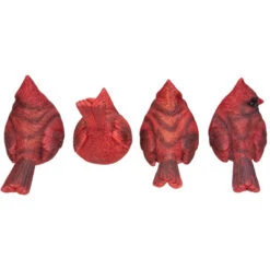 Set Of 4 Large Red Cardinal Bird Figurines 7.25-Inch -Ornaments Store transpac 20u2815 2 04109.1588399182