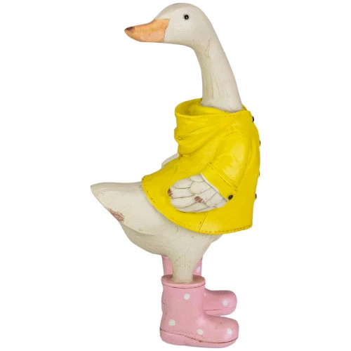 9.75" Standing Spring Duck With Yellow Raincoat And Pink Rain Boots Figurine - 34257029 6 9.75" Standing Spring Duck With Yellow Raincoat And Pink Rain Boots Figurine - 34257029 - Image 4