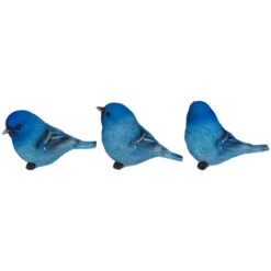 Set Of 3 Large Indigo Blue Bird Figurines 4.75" -Ornaments Store transpac a3773 1 52016.1594383157