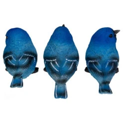 Set Of 3 Large Indigo Blue Bird Figurines 4.75" -Ornaments Store transpac a3773 2 74451.1594383157