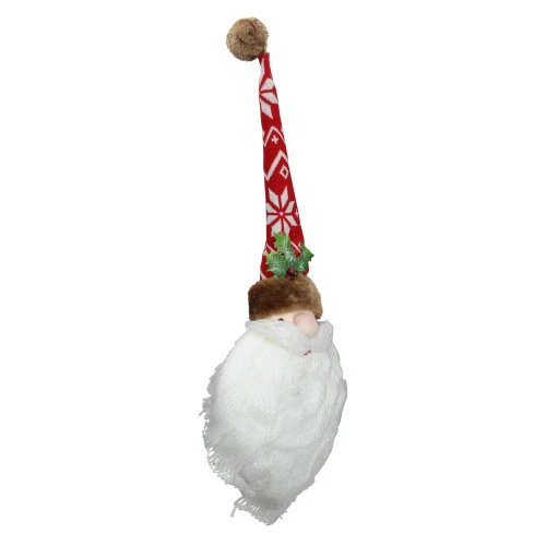 27" Santa Head With A Red And White Snowflake Bendable Long Winter Hat Christmas Wall Decor - 33385786 4 27" Santa Head With A Red And White Snowflake Bendable Long Winter Hat Christmas Wall Decor - 33385786 - Image 2