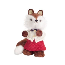 10.75" Brown And White Mrs. Fox Wearing Dress Christmas Decoration