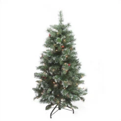 Northlight 4' Pre-Lit Medium Frosted Mixed Pine Artificial Christmas Tree - Clear Lights