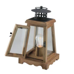 10" Brown And Black LED Lighted Trapezoid Hanging Indoor Lantern -Ornaments Store uaifecuockaxlup3zcvnydssk1t5qddv 46728.1588396760
