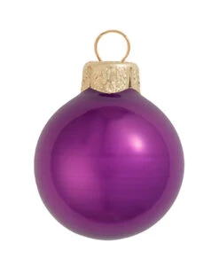 40ct Soft Plum Purple Glass Pearl Christmas Ball Ornaments 1.25" (30mm)