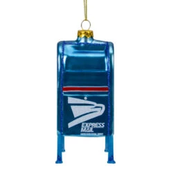 Northlight 4.5" Shiny Blue "Express Mail" USPS Mailbox Glass Christmas Ornament -Ornaments Store ups 2020 1 99424.1659562050
