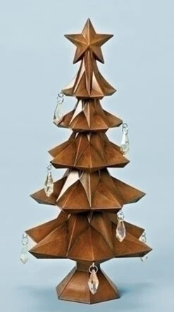 Roman 11" Brown And Clear Tabletop Christmas Tree With Star And Jewels