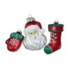 Northlight Set Of 3 Red And Green Santa Glass Christmas Ornaments 4.25" (108mm) -Ornaments Store vfgobmnzorsswzr10o9tl7tb2ilqihmi 02534.1588369543