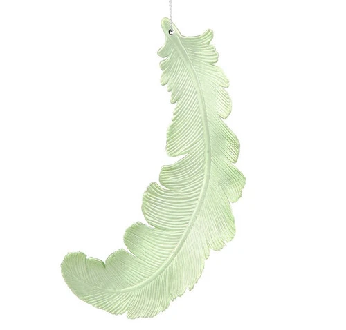 Vickerman 6ct Matte Celadon Green Feather Shatterproof Christmas Ornaments 6" 4 Vickerman 6ct Matte Celadon Green Feather Shatterproof Christmas Ornaments 6" - Image 2
