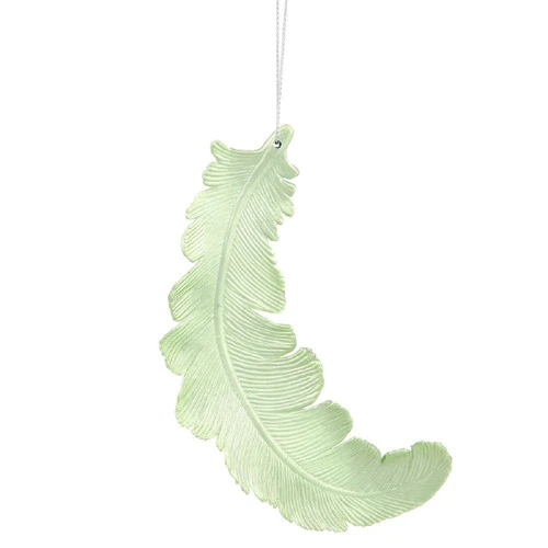 Vickerman 6ct Matte Celadon Green Feather Shatterproof Christmas Ornaments 6" 5 Vickerman 6ct Matte Celadon Green Feather Shatterproof Christmas Ornaments 6" - Image 3
