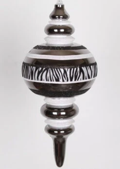 13" Black And White Zebra Stripes Commercial Size Shatterproof Christmas Finial Ornament 7 13" Black And White Zebra Stripes Commercial Size Shatterproof Christmas Finial Ornament -Ornaments Store vickerman m141356 003 05427.1664379668