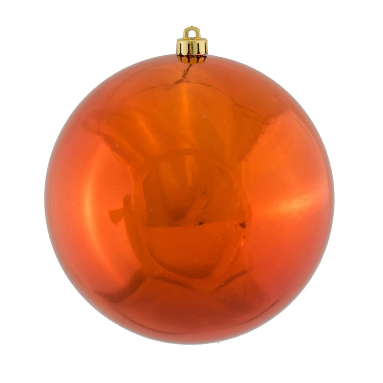 Shiny Orange Shatterproof Christmas Ball Ornament 8" (200mm) 3 Shiny Orange Shatterproof Christmas Ball Ornament 8" (200mm)