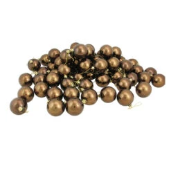 60ct Chocolate Brown Shatterproof Shiny Christmas Ball Ornaments 2.5" (60mm)