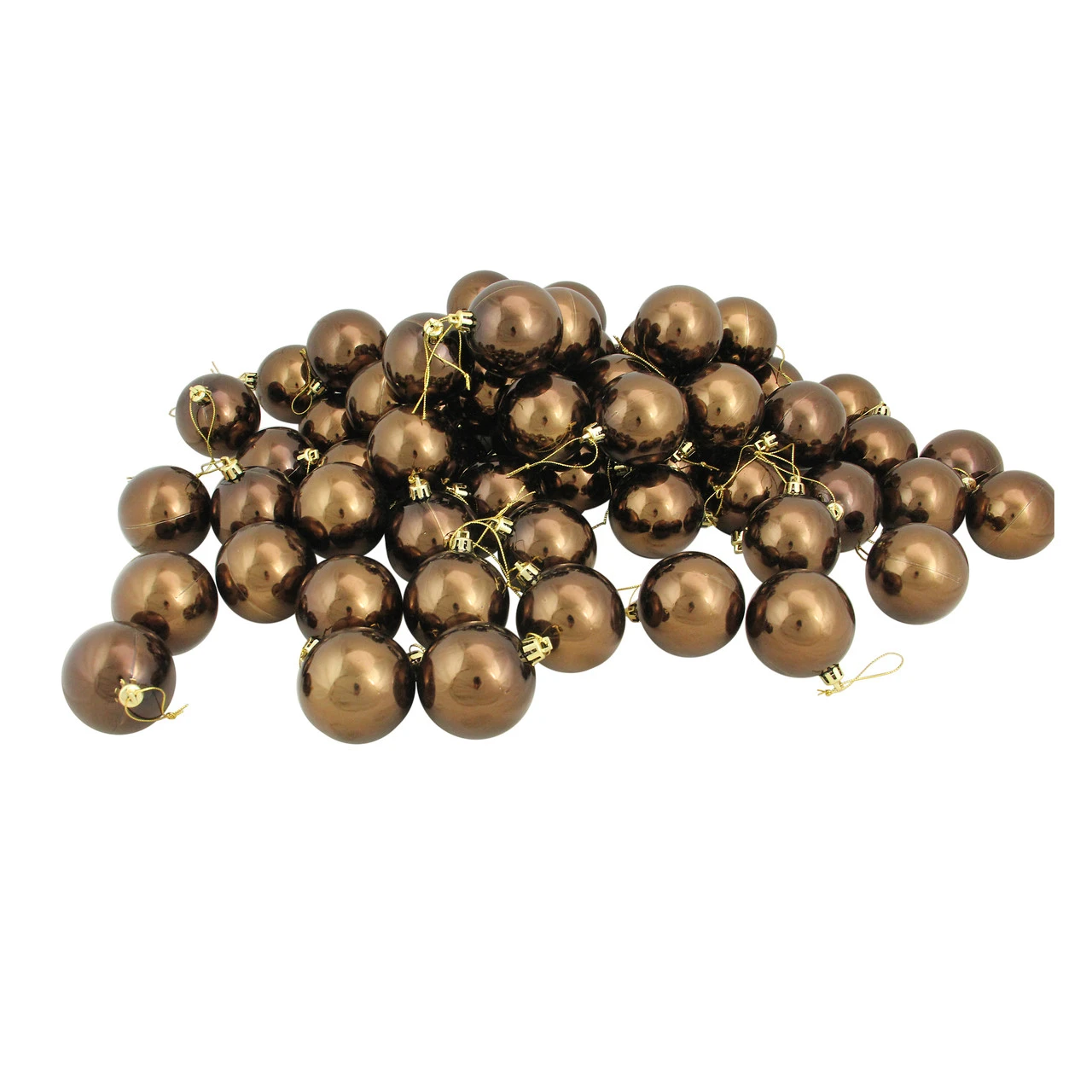 60ct Chocolate Brown Shatterproof Shiny Christmas Ball Ornaments 2.5" (60mm) 3 60ct Chocolate Brown Shatterproof Shiny Christmas Ball Ornaments 2.5" (60mm)