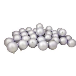 Vickerman 32ct Silver Shatterproof Matte Christmas Ball Ornaments 3.25" (80mm)