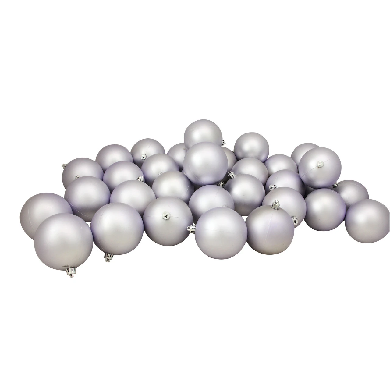 Vickerman 32ct Silver Shatterproof Matte Christmas Ball Ornaments 3.25" (80mm) 3 Vickerman 32ct Silver Shatterproof Matte Christmas Ball Ornaments 3.25" (80mm)