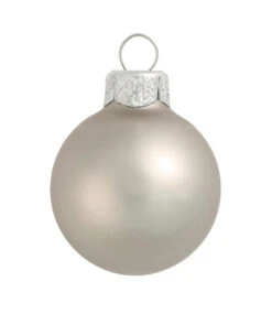 2ct Smoke Silver Matte Glass Christmas Ball Ornaments 6" (150mm)