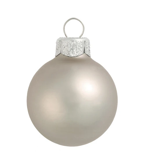 28ct Smoke Silver Matte Glass Christmas Ball Ornaments 2" (50mm) 3 28ct Smoke Silver Matte Glass Christmas Ball Ornaments 2" (50mm)