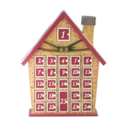 Northlight 15" Burgundy Advent Calendar House Tabletop Christmas Decoration